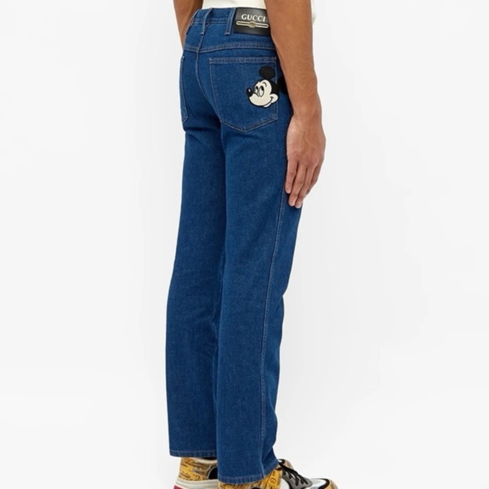 Gucci Blue Men's Jeans with Mickey Mouse Patch